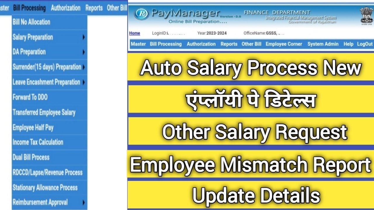 Auto Salary Bill Process New.. Employee Pay Details..Other Salary Request..Employee Mismatch Report