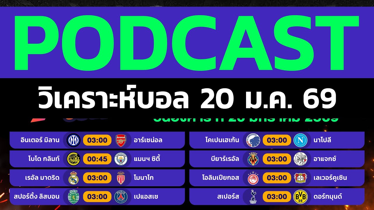 PODCAST วิเคราะห์บอลวันนี้ วันอังคาร ที่ 20 มกราคม 2569 by ไฮไลท์บอลเด็ด #วิเคราะห์บอล