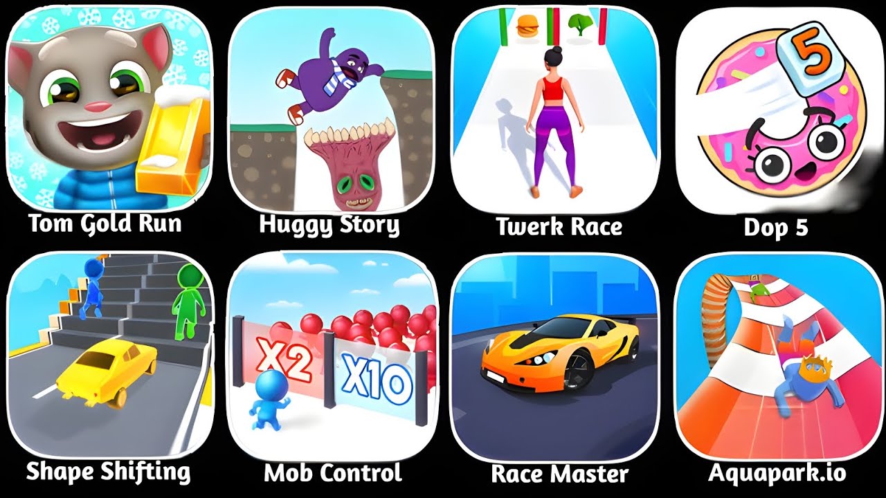 Tom Gold Run, Huggy Story, Dop 5, Twerk Race, Shape Shifting, Mob Control