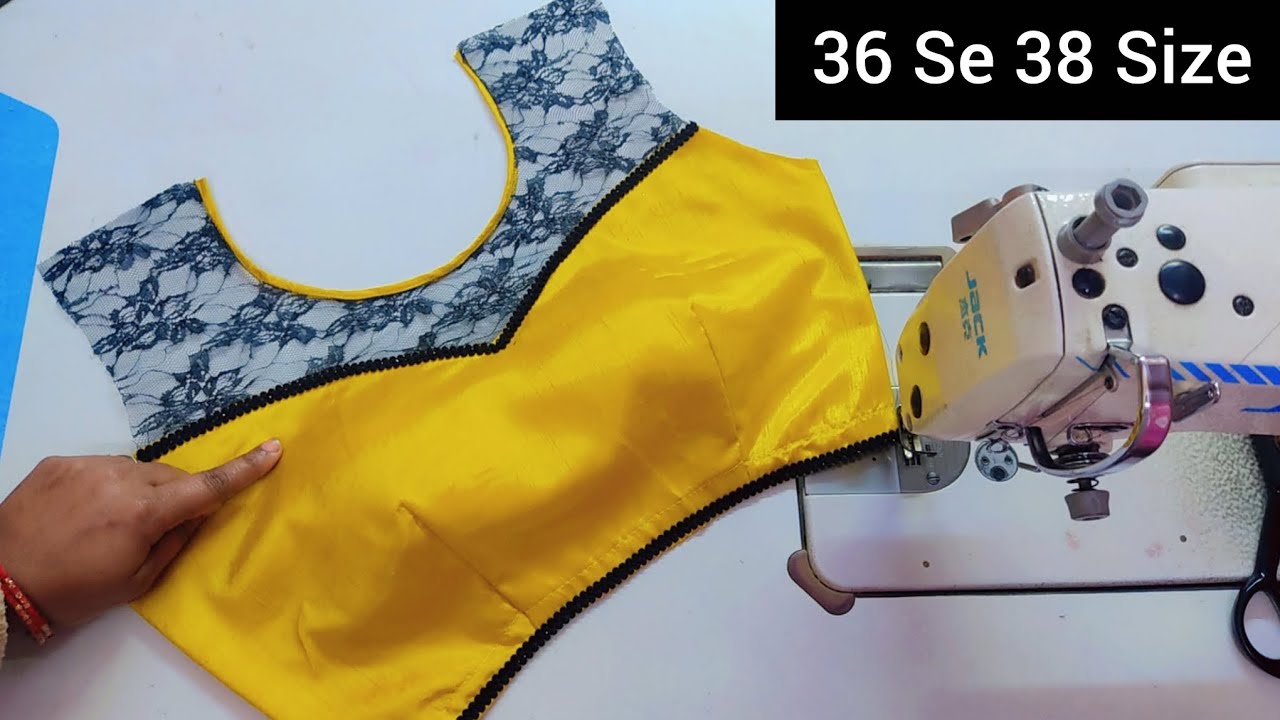 Trending Transparent Neck Blouse Design Cutting✂️And Stitching |Front Half Net Blouse Design Cutting