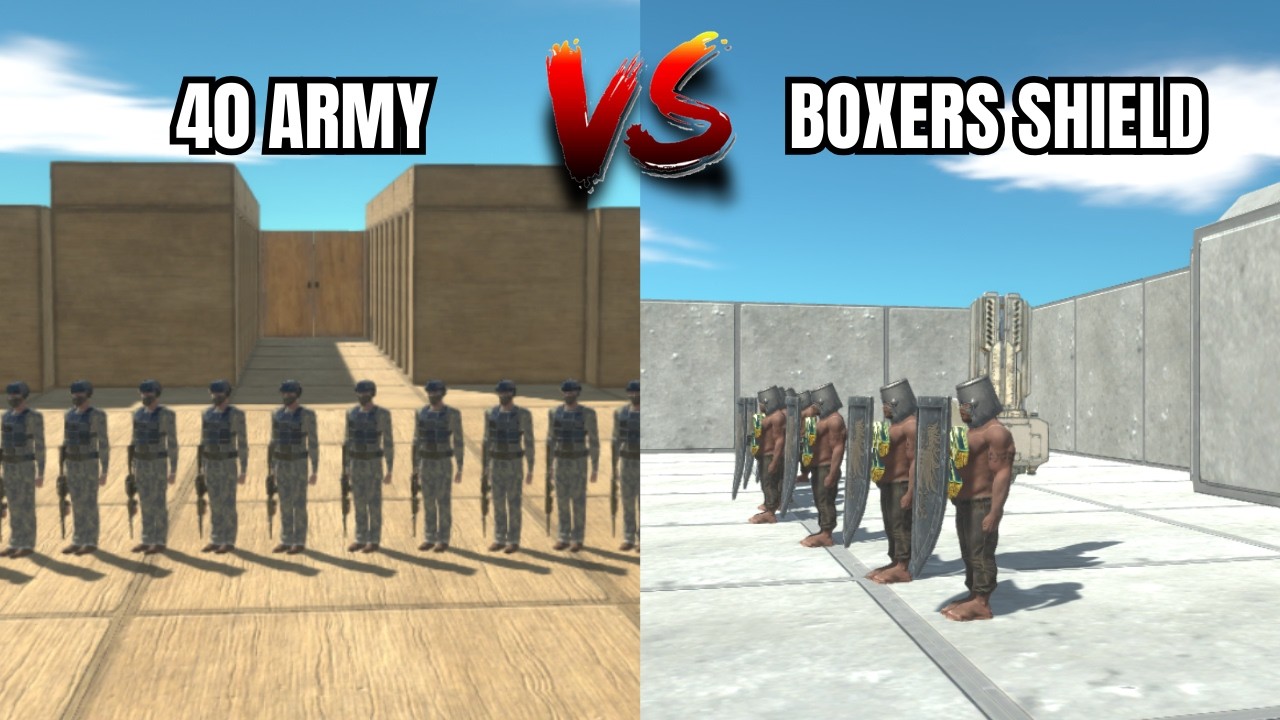 Can an Armored Boxer Survive 40 Soldiers - Animal Revolt Battle Simulator