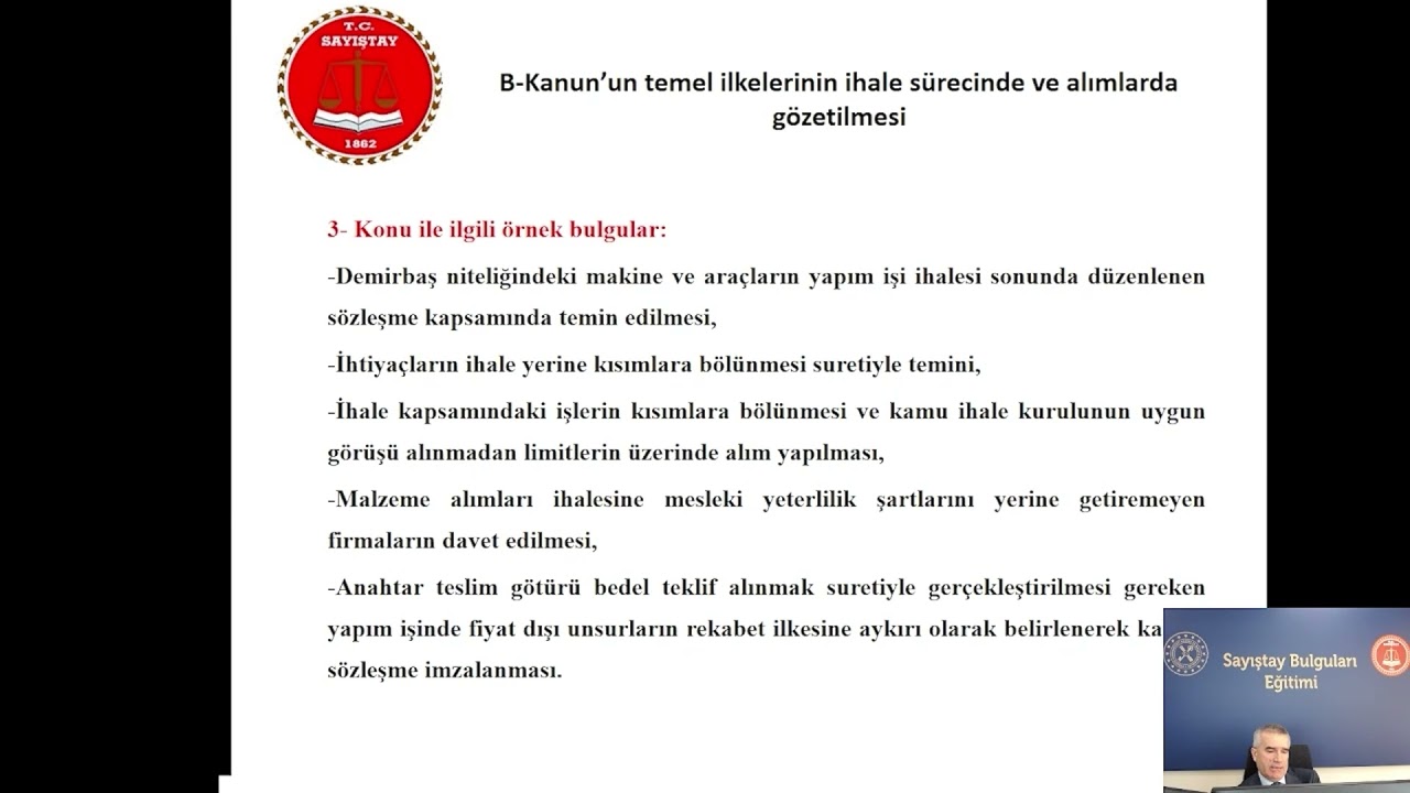 Kamu İhale Kanunu ve Sayıştay Denetimi –Temel İlkeler, Şartname, Yaklaşık Maliyet