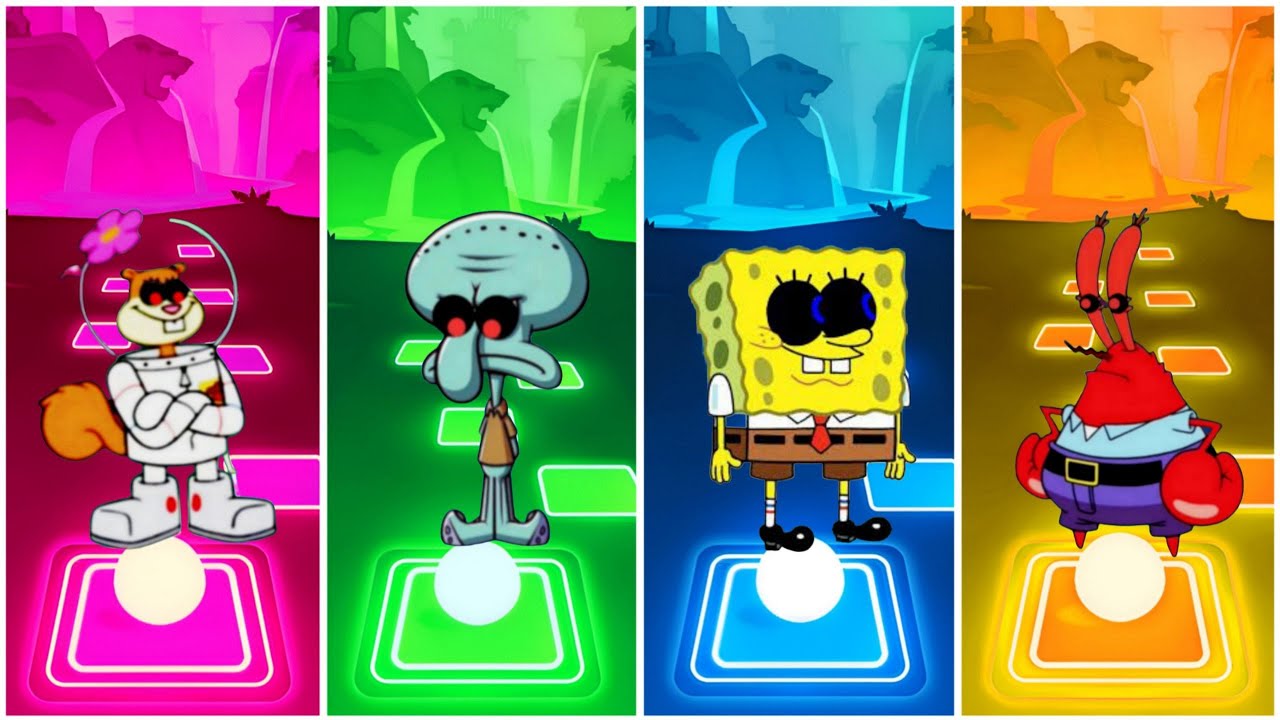 🚨 Who Wins? SpongeBob EXE vs Sandy EXE vs Squidward EXE vs Mr Krabs EXE | Tiles Hop 4K