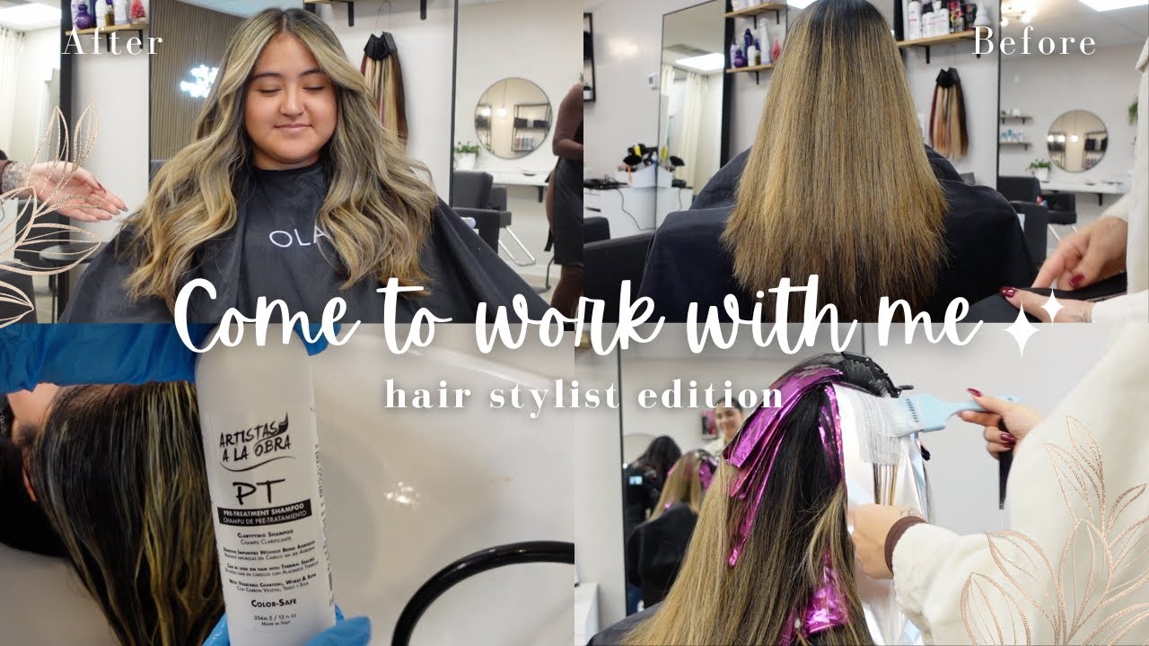 Come To Work With Me! | hairstylist vlog, blonde balayage transformation