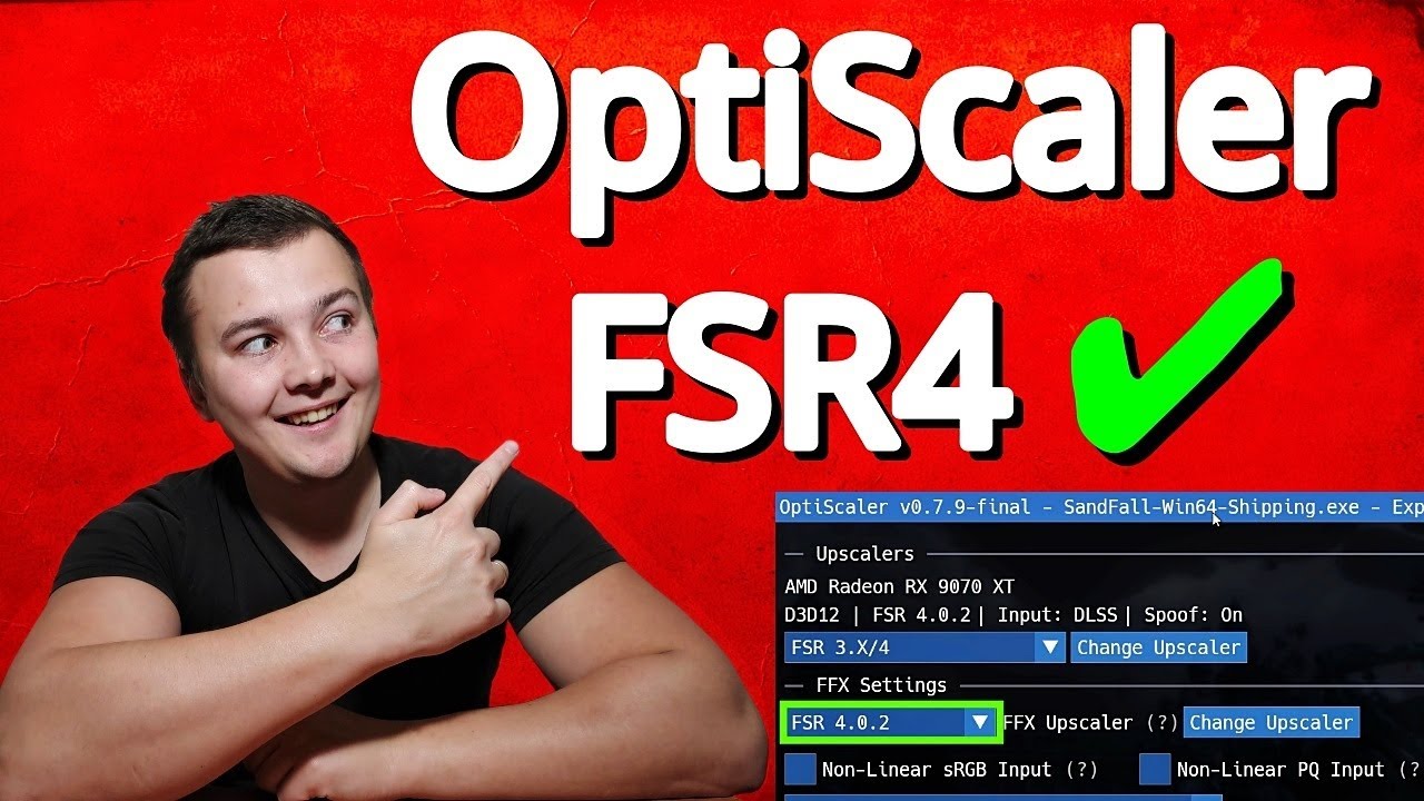 Как включить FSR 4 с OptiScaler на видеокартах серии RX 9000