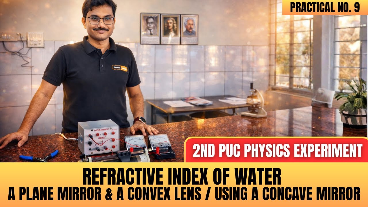 FULL Demo: Refractive Index Of Water | 2nd PUC Physics Practicals (E9)
