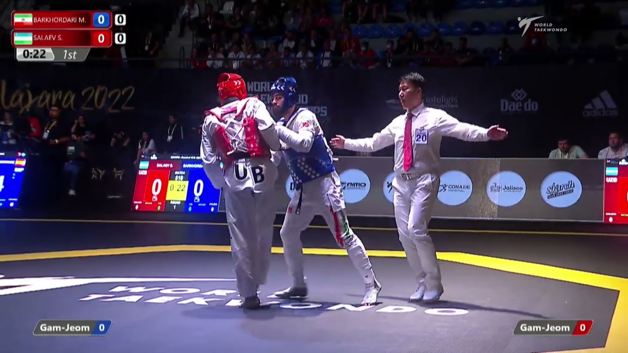518 M-80kg R-16 BARKHORDARI M. IRI 🔵 vs 🔴 SALAEV S. UZB I Guadalajara 2022 WT Championships