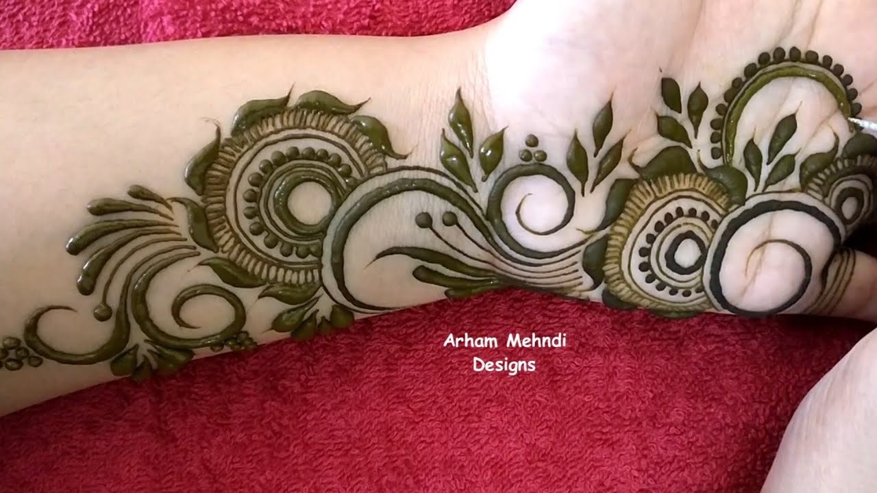 Simple Stylish Arabic Mehndi Design || Easy Gulf Mehndi Design for Front Hand ||Arham Mehndi Designs