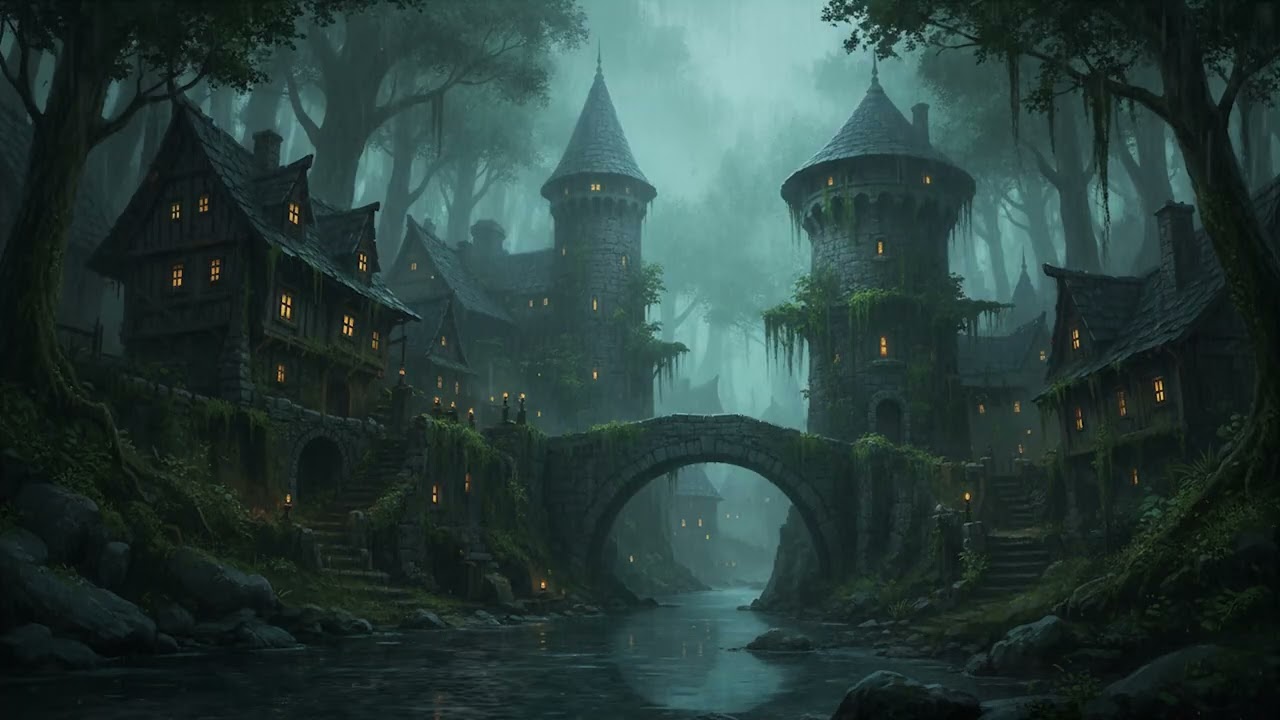 Beat Insomnia with Rain Sounds 🌧️ Misty Medieval Castle Thunder for Sleep & Focus