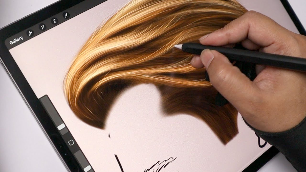 How to Draw Realistic Hair Digitally | Procreate Tutorial