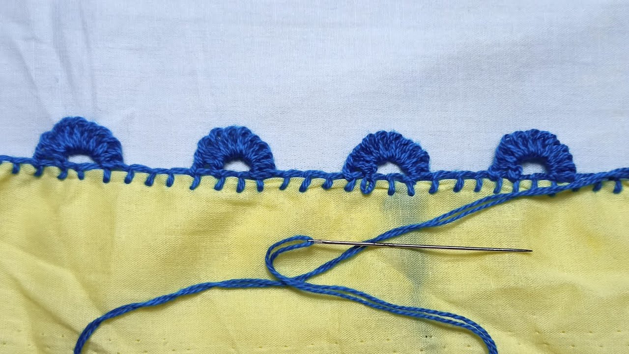 সুই সুতা দিয়ে কুশিকাটার কাজ /সুই সুতার কাজ/Border lace