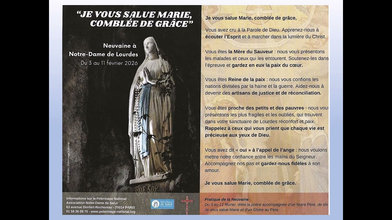2ème jour de la Neuvaine à Notre Dame de Lourdes 2026