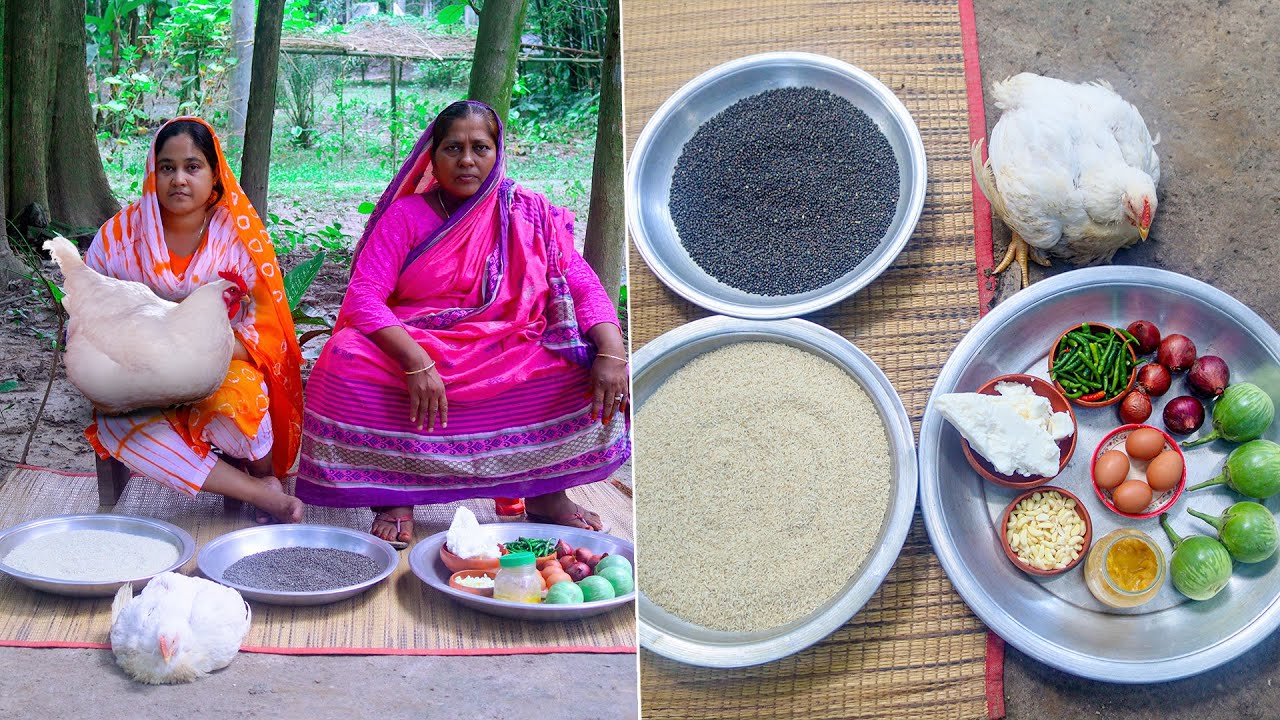 Khichuri and Chicken Vuna in Rainy Day by Village Food Life