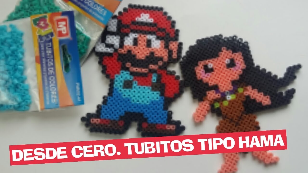 MANUALIDADES DESDE CERO. TUBITOS TIPO HAMA MADRID PAPEL