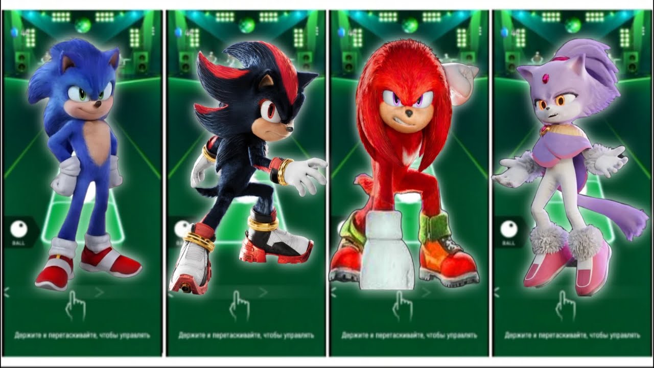Sonic vs  Shadow vs Knuckles  vs Blaze - Tiles hop