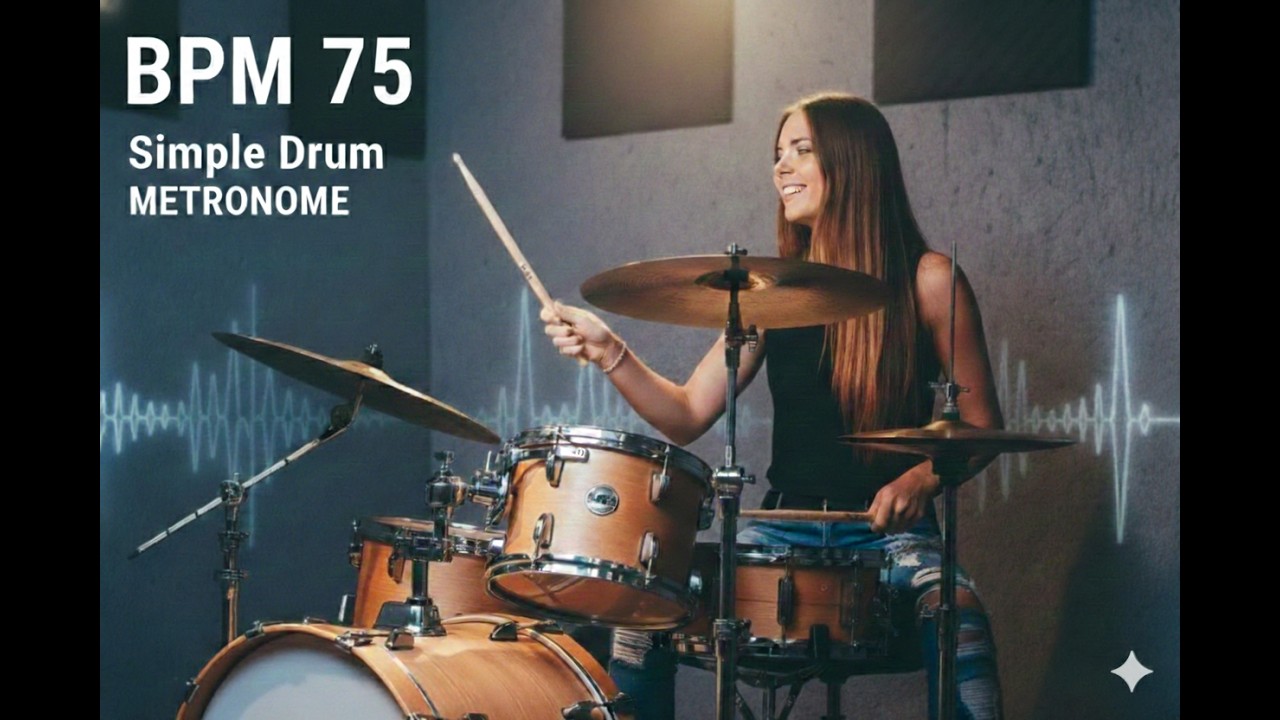 BPM 75 ドラム メトロノーム【10分耐久】練習用 - Simple Drum Loop