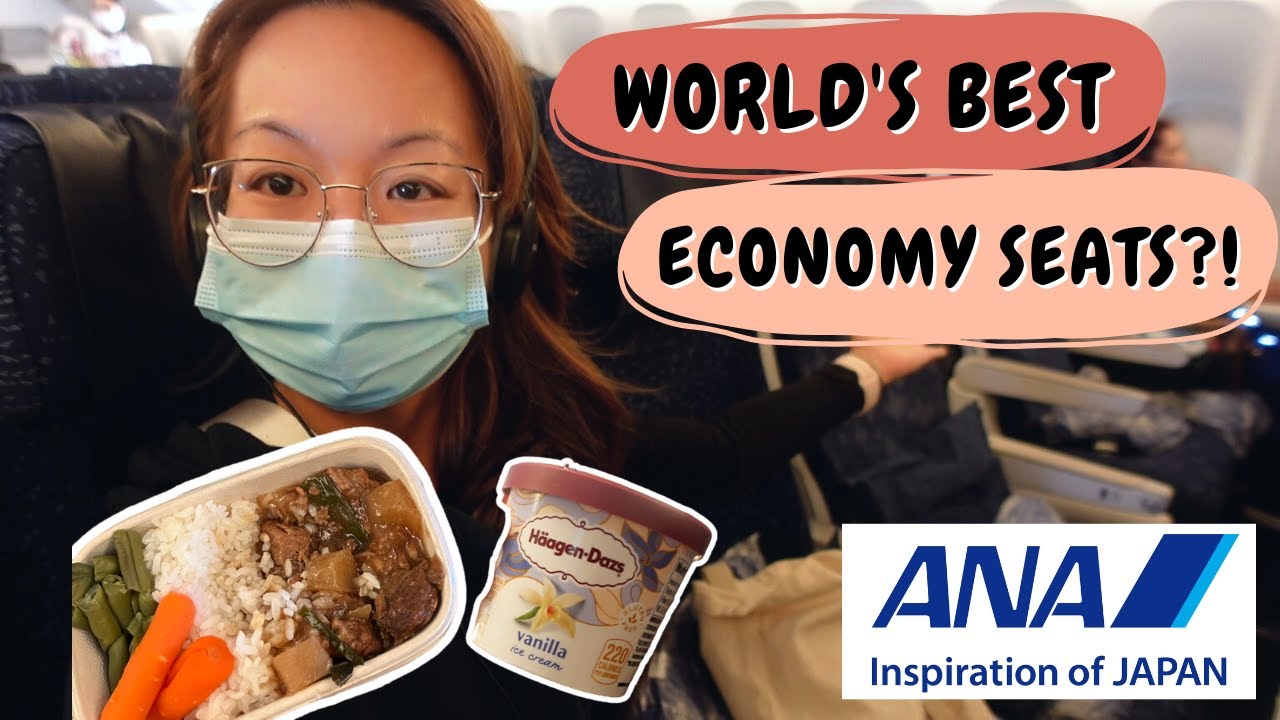 ANA All Nippon Airways 14 Hour Flight From NYC to Tokyo | Everything I ate on The Flight
