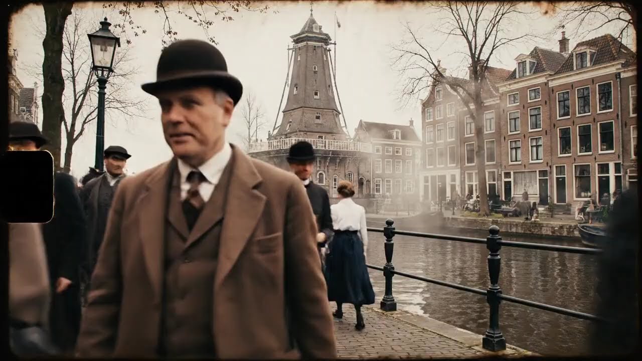 Нидерланды в 1905 году — в исполнении братьев Люмьер (переосмысление с помощью ИИ)