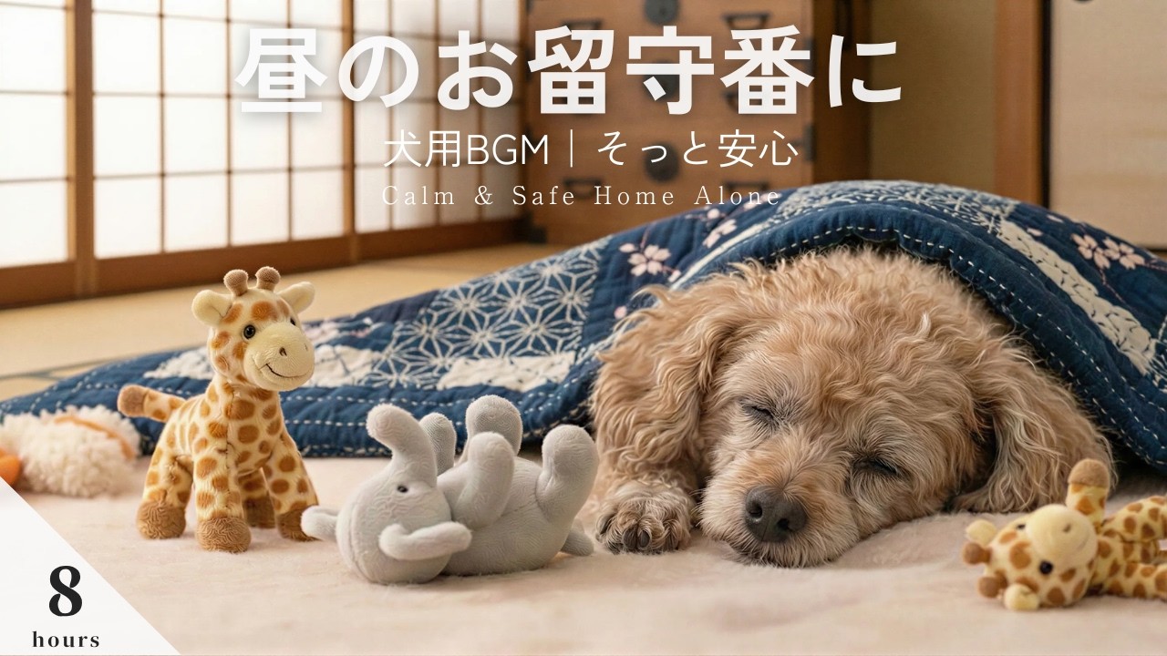 シニア犬の午後のうたたねに｜静かに休める犬用BGM｜8時間｜Calm Dog Music for Senior Dogs｜Afternoon Nap & Rest｜8 Hours