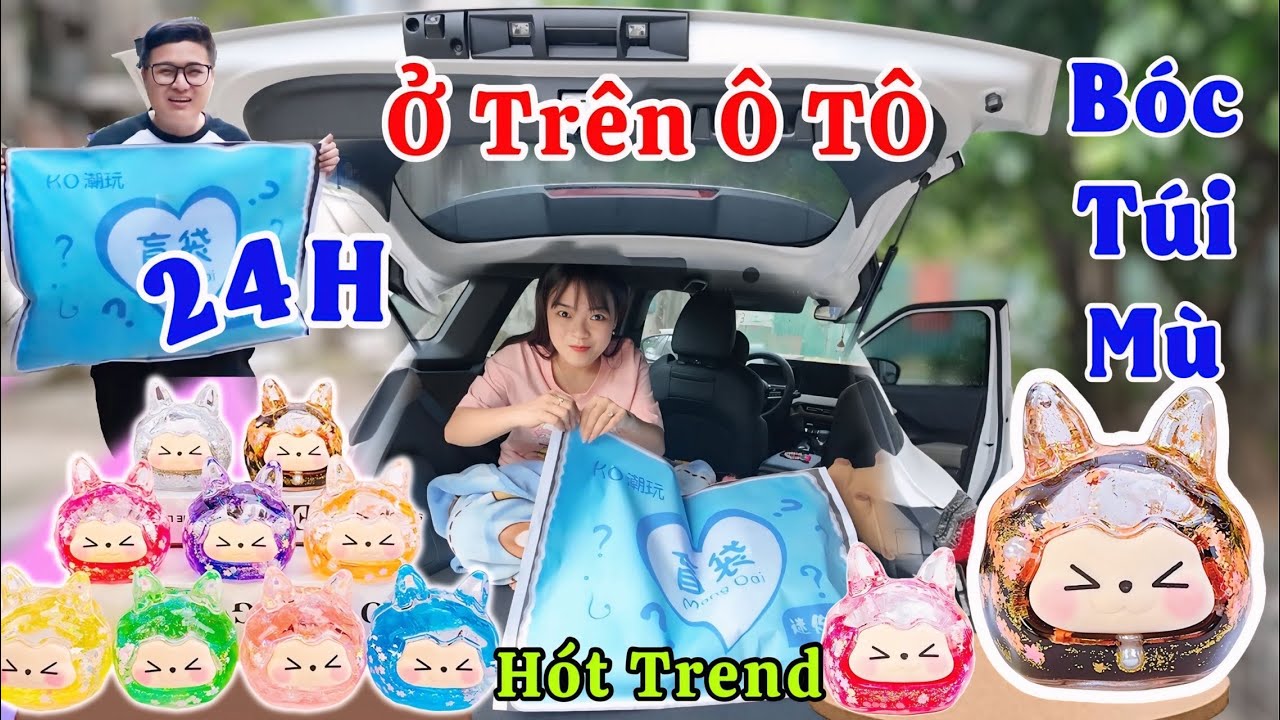 24H Ở Trên Ô TÔ Bóc Túi Mù Hót Trend Tiktok