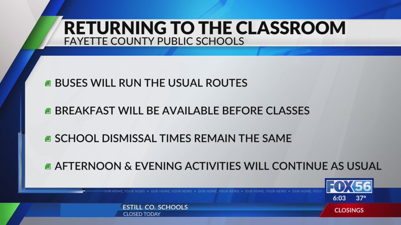 Fayette County Public Schools returns to class: What to know