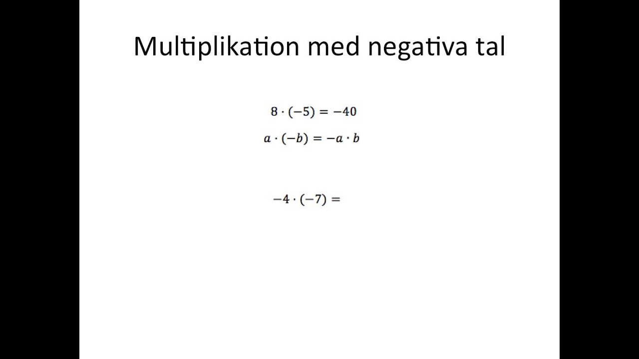 Multiplikation och division med negativa tal