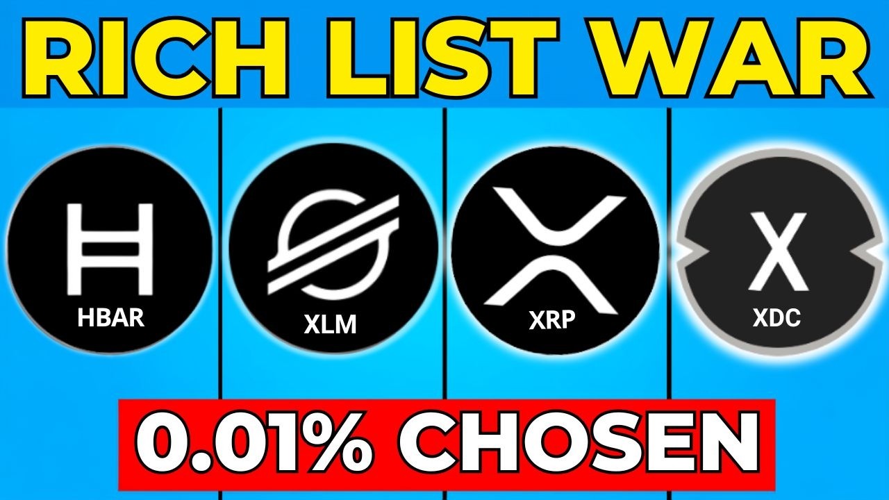 Только 0,01% избранных: БИТВА богатейших списков XRP vs XLM vs HBAR vs XDC
