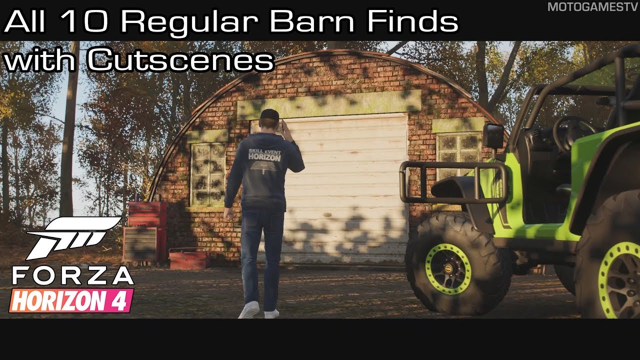 Forza Horizon 4 - All 10 Regular Barn Finds with Cutscenes
