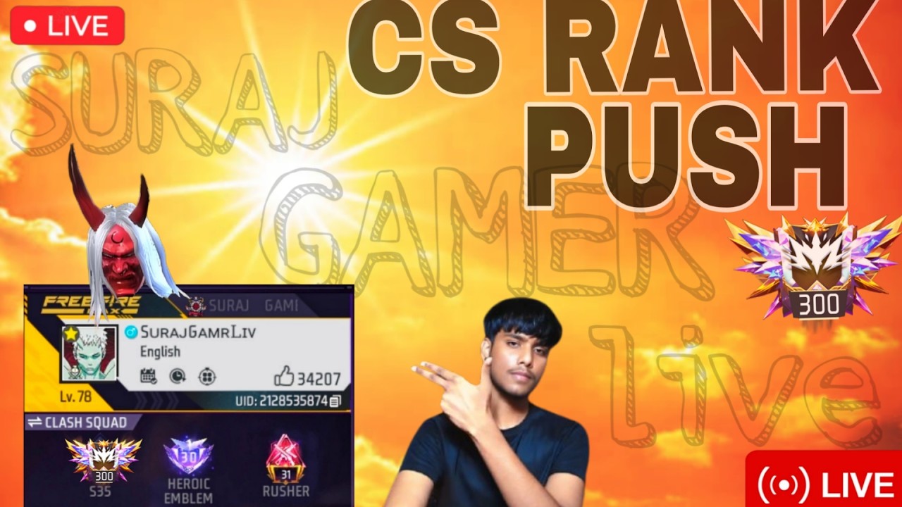 🔴[Live]😎Rank Push To Top 1 Grandmaster | SURAJ GAMER LIVE |  #freefire #freefirelive #live