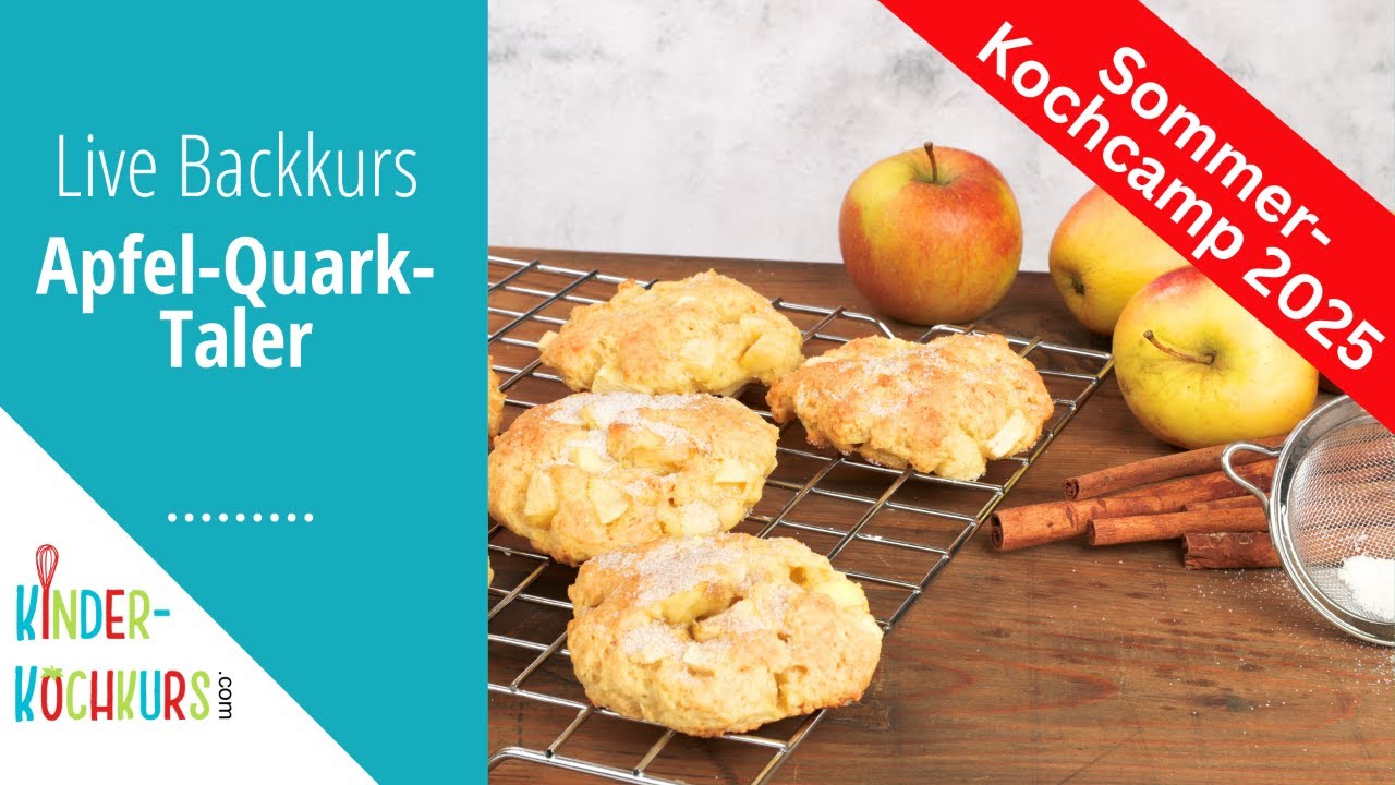 Live Backkurs für Kinderköche: Apfel-Quark-Taler