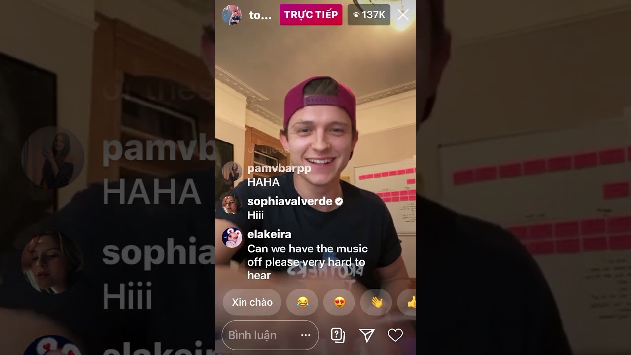 Tom Holland livestream instagram ,April 30 2020 😘
