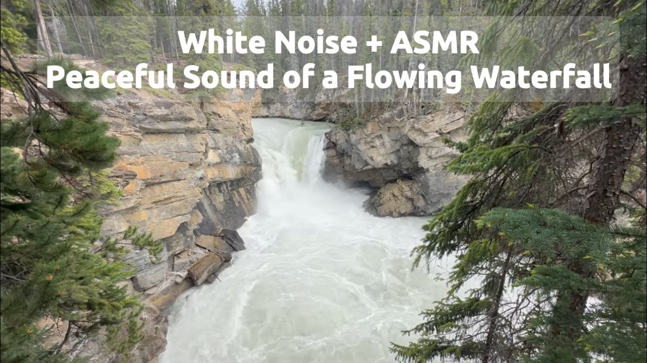 Natural White Noise (ASMR) Relaxing WaterFall Retreat Sounds in Banff, Canada 🇨🇦