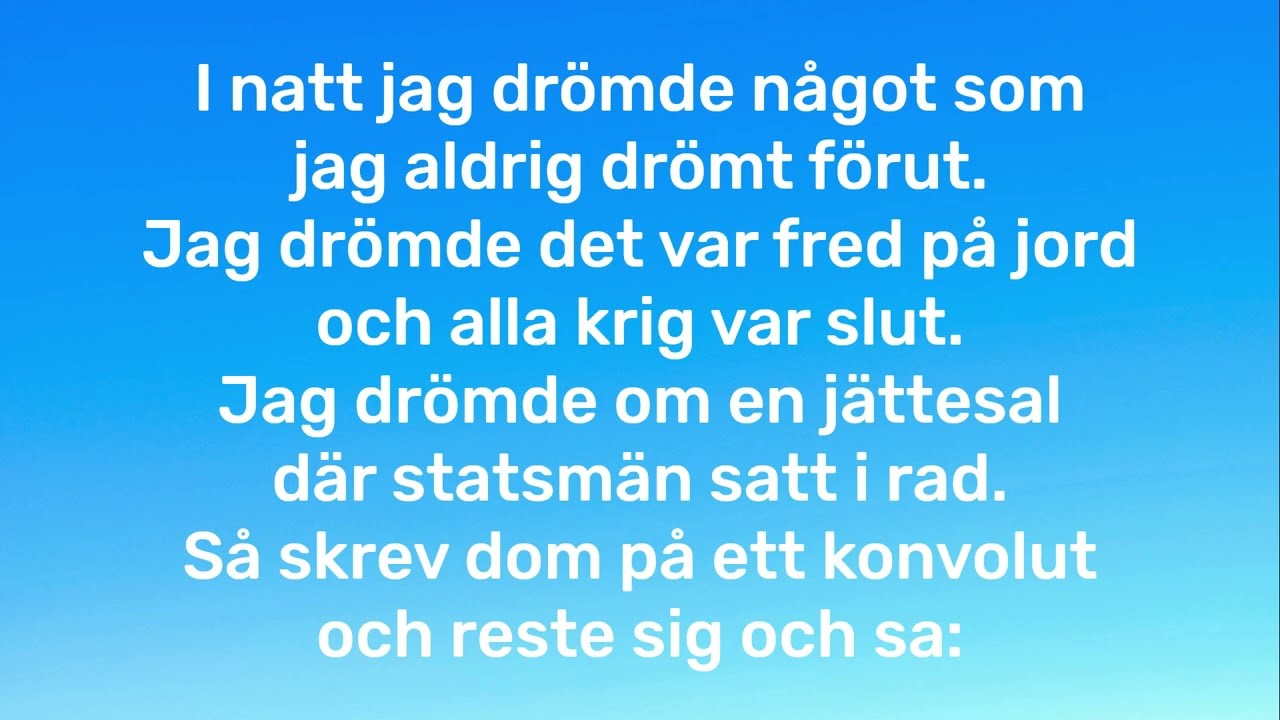 I natt jag drömde