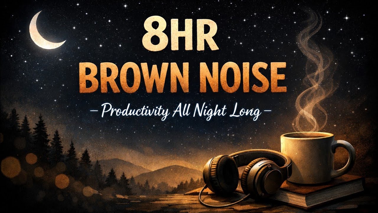 8HR Brown Noise • Productivity All Night Long