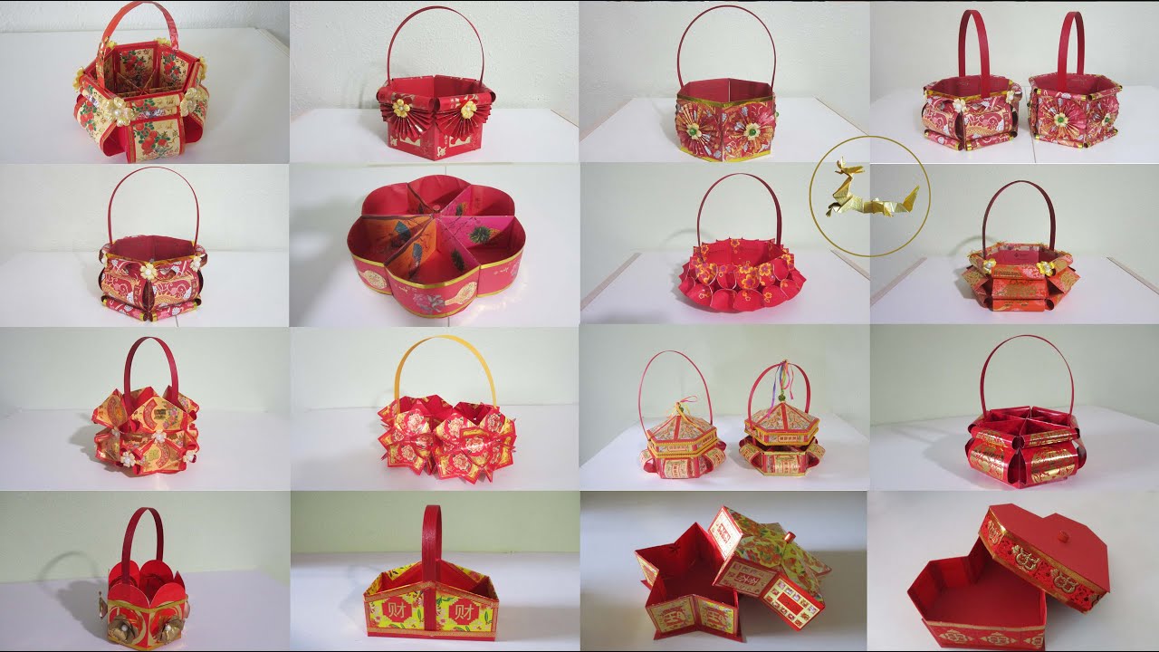 Compilation of Hongbao Candy Baskets. Links for tutorials in description box below