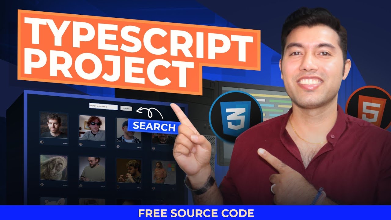 Create a TypeScript Website with GitHub API & Search Functionality🔥TypeScript Project in Hindi 🚀
