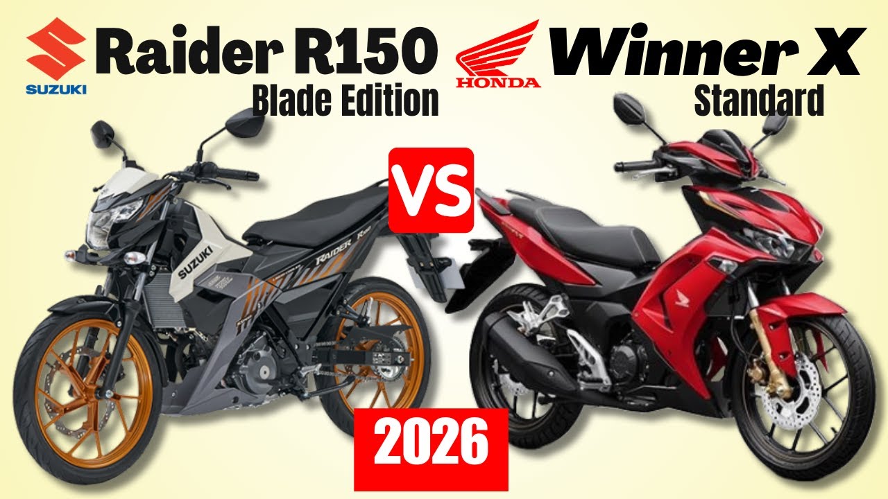 Suzuki Raider R150 Blade Ed vs Honda Winner X Stndrd | Side by Side Comparison | Specs Price | 2026