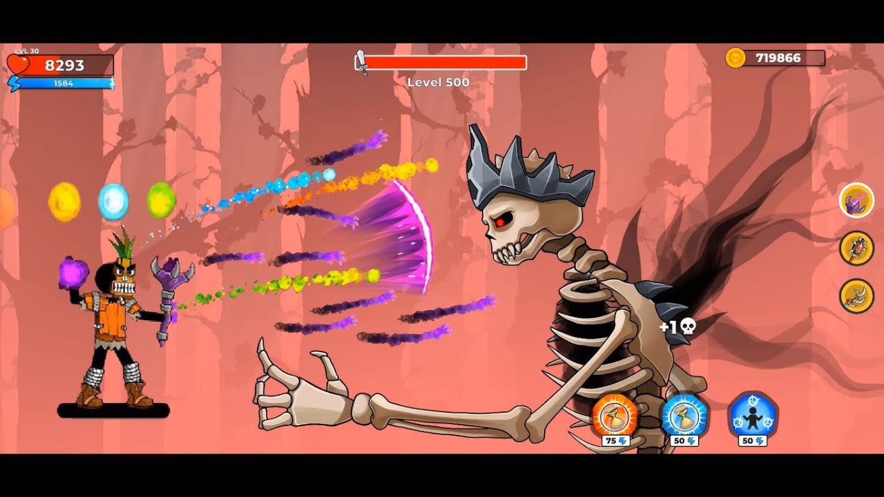 The archers 2_Level 500 boss VS Three Elements Staff+Dark Lord Staff+Shadow Staff