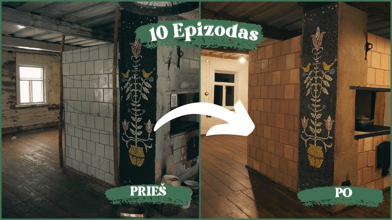 Medinės trobelės transformacija | Grindys | Molio sienos | Lubos | Krosnis | Elektra | 10 Epizodas