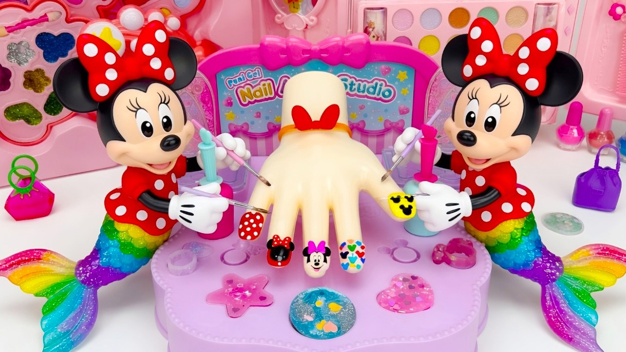 Minnie Mouse 2026🎀 Set Unboxing Rainbow Nail Artist Studio & Fashion Collection Disney ASMR