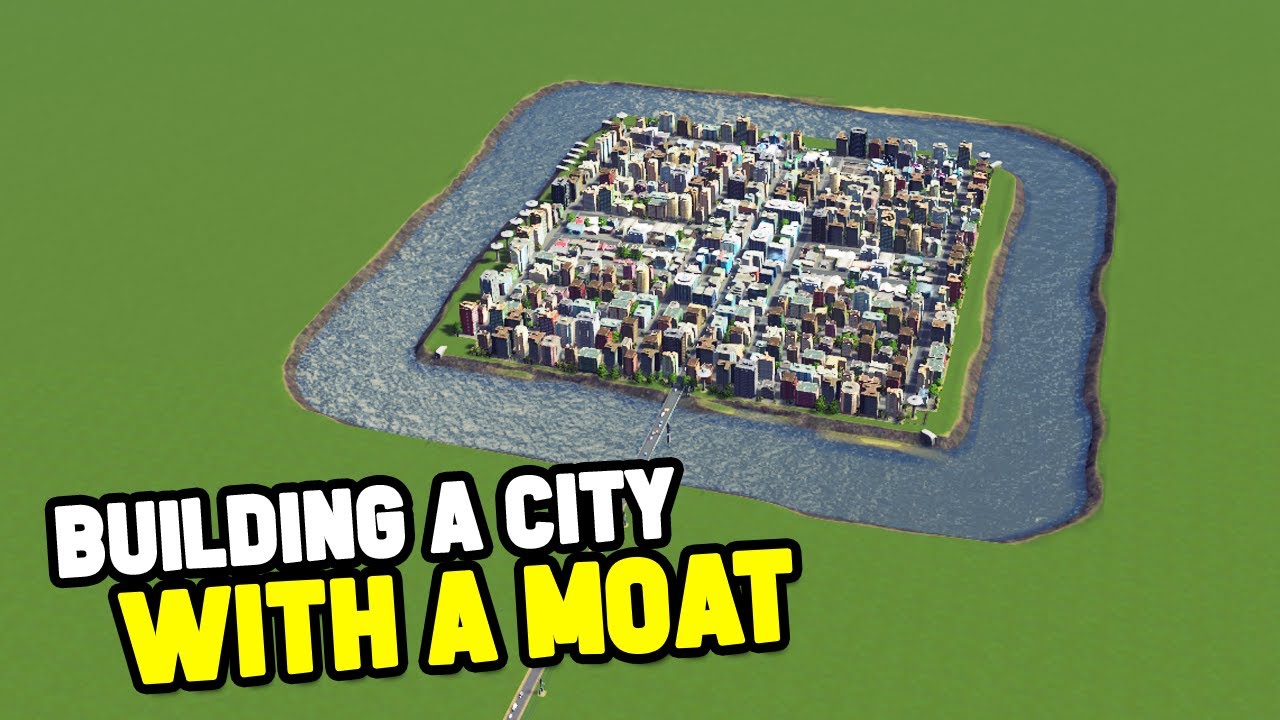 USING WATER OUTLETS TO BUILD A MOAT in CITIES SKYLINES