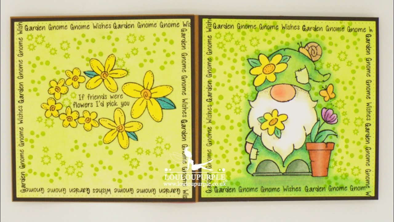 Art Journal Pages Using Garden Gnome Stamp.