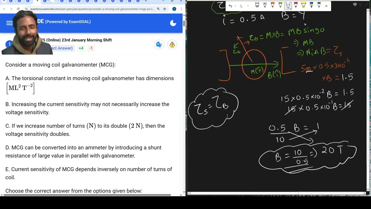 Moving Coil Galvanometer, Ammeter & Voltmeter One Shot | JEE Main PYQs & Concept