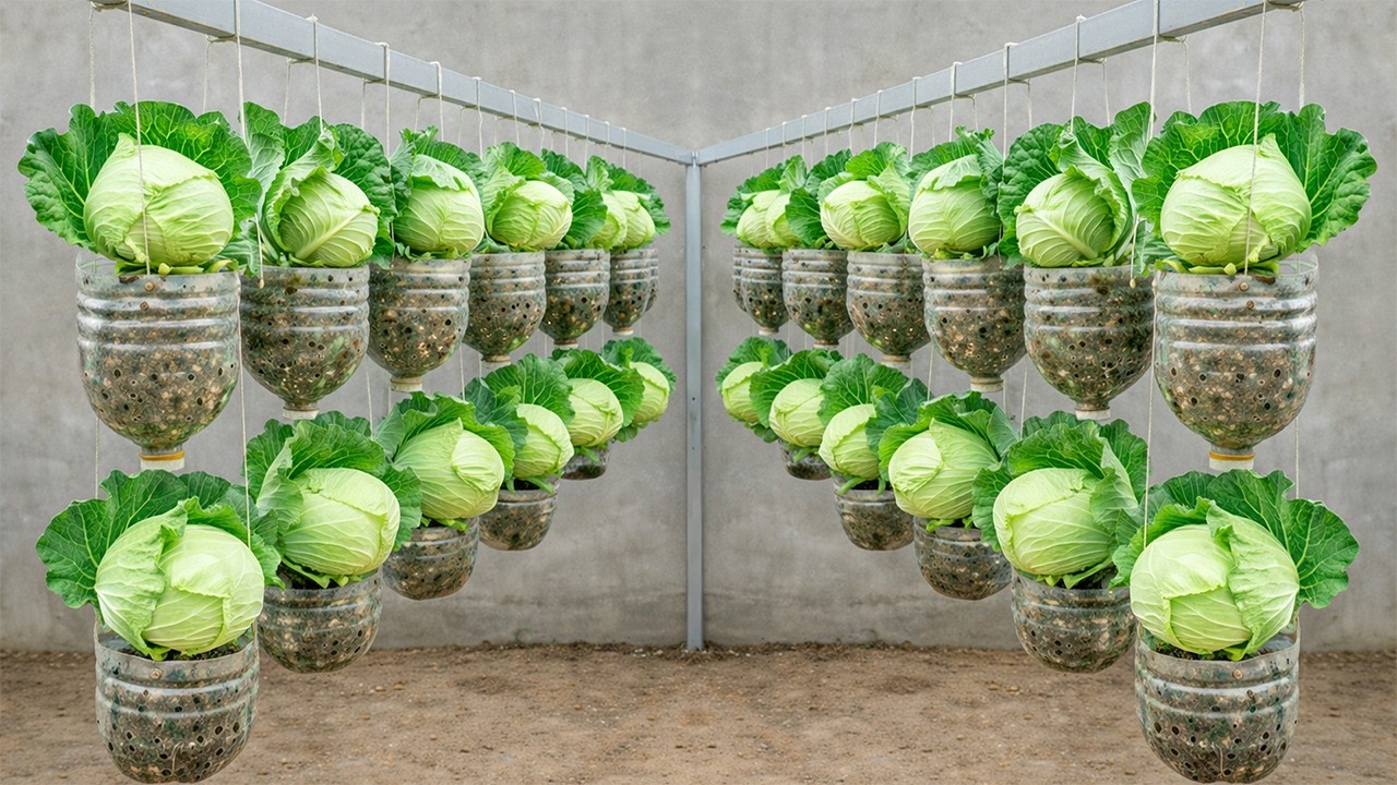 Grow Cabbage In Plastic Bottles: High-Yield Space-Saving Vertical Bottle Garden