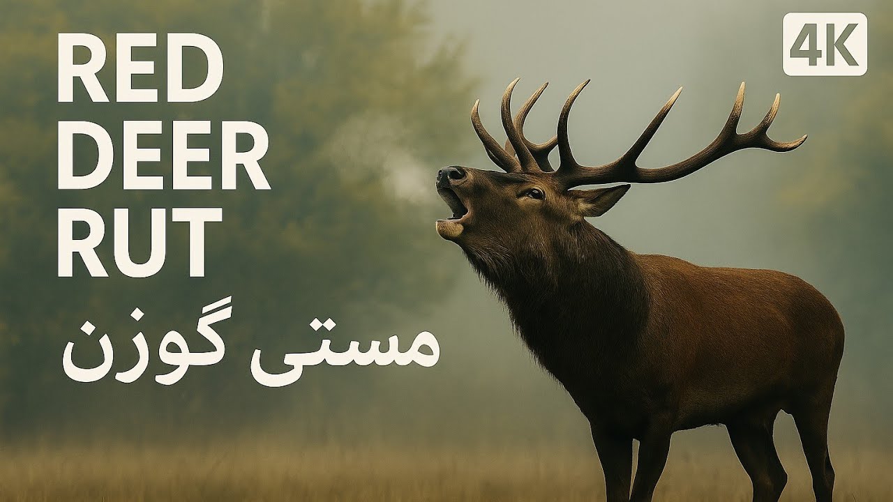 RED DEER RUT--IRAN (4K)  مستند مستی گوزن های قرمز ها در جنگل های هیر کانی