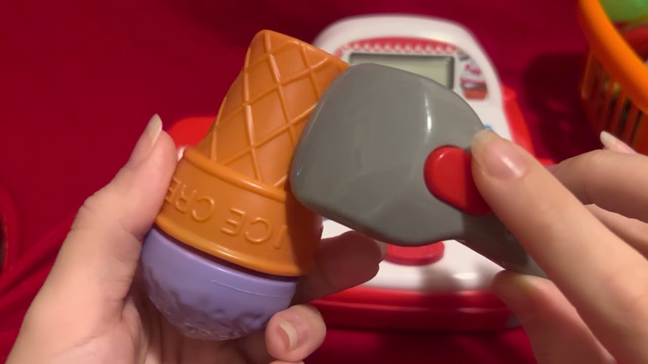 ASMR Plastic Toy Food Checkout - no talking