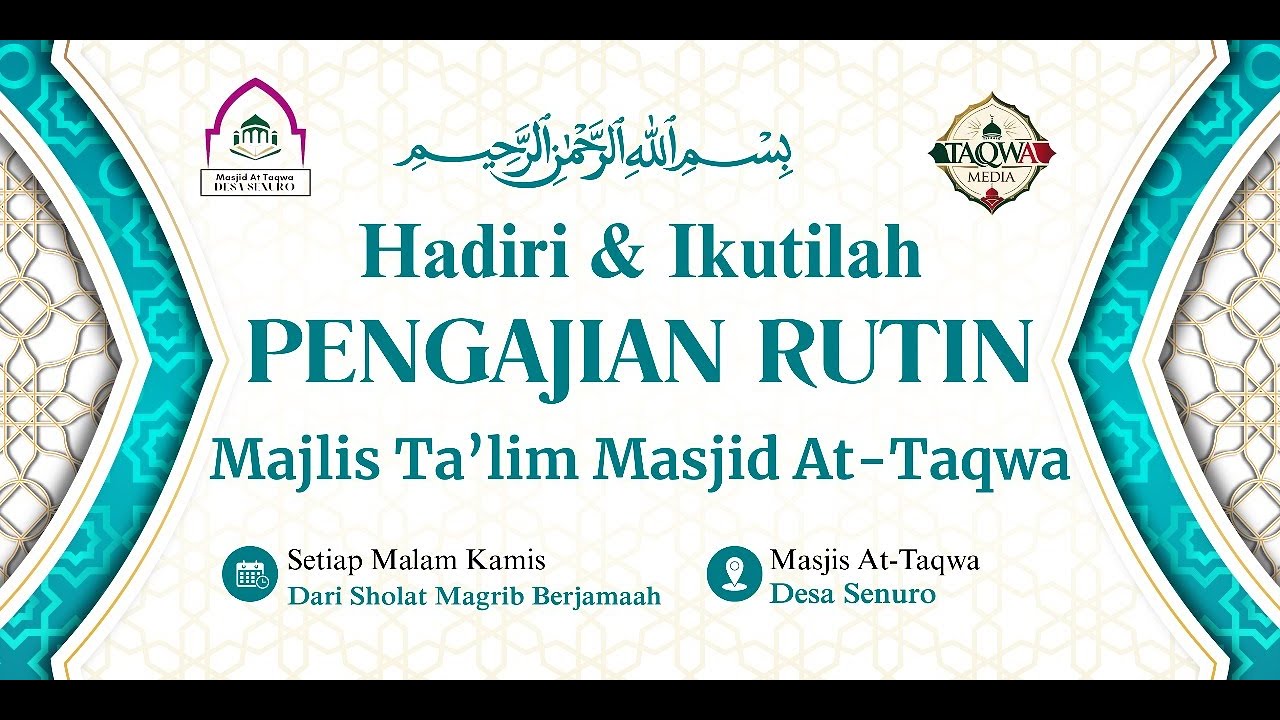 PENGAJIAN RUTIN SETIAP MALAM KAMIS BERSAMA USTADZ  H. ABDUL AZIZ