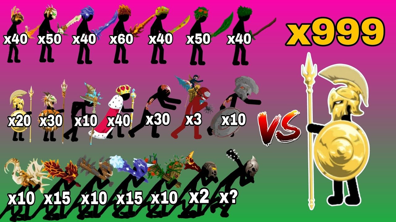 Every Stick Army's Vs Legendary Golden Spearton - Stick War Legacy 