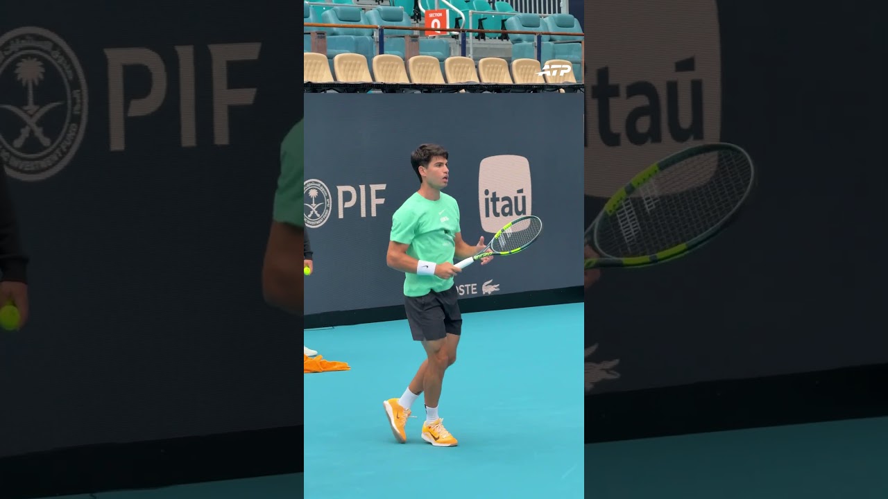 Carlos Alcaraz Hitting At The 2026 Miami Open 😍