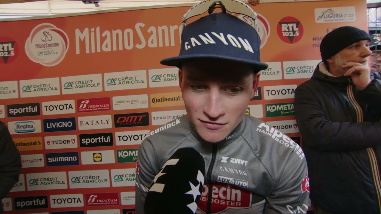 Mathieu van der Poel - Interview at the finish - Milano-Sanremo 2025